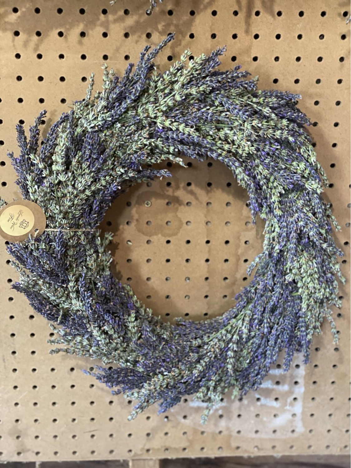A handmade lavender wreath